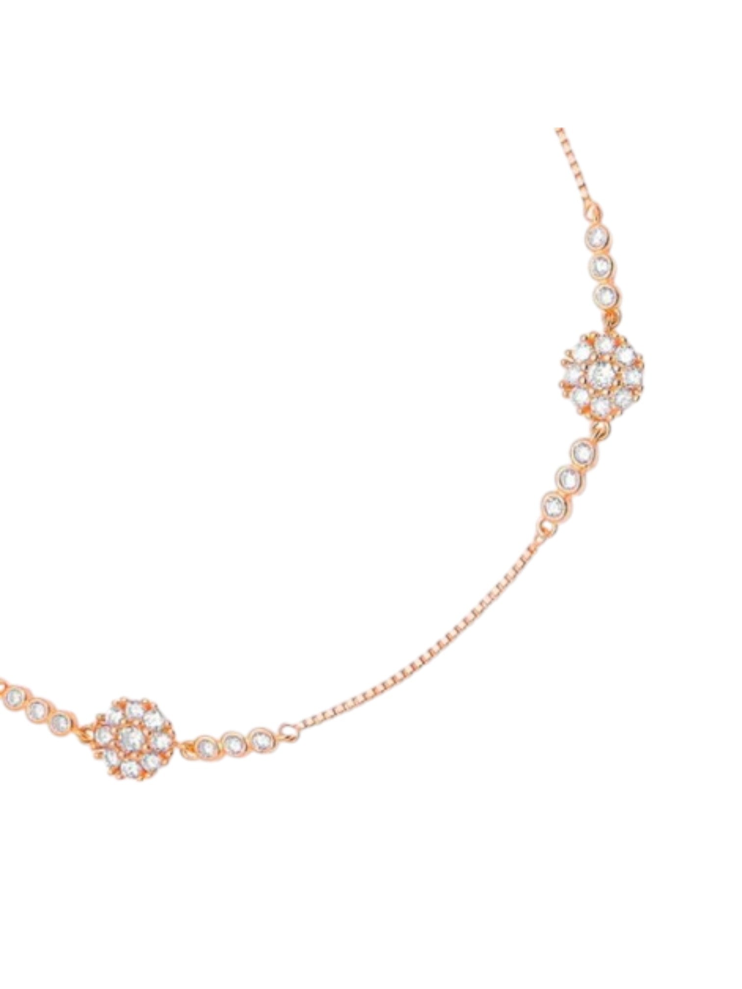 Floral Aura Rose Gold Plated CZ 925 Sterling Silver Anklet By Kesardeep Impex For Women